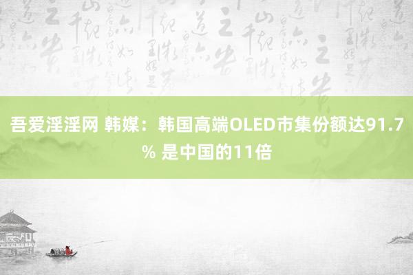 吾爱淫淫网 韩媒：韩国高端OLED市集份额达91.7% 是中国的11倍