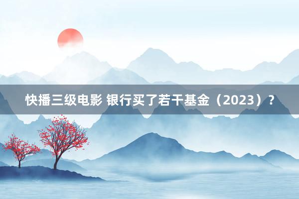 快播三级电影 银行买了若干基金（2023）？