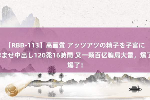 【RBB-113】高画質 アッツアツの精子を子宮に孕ませ中出し120発16時間 又一颗百亿骗局大雷，爆了！