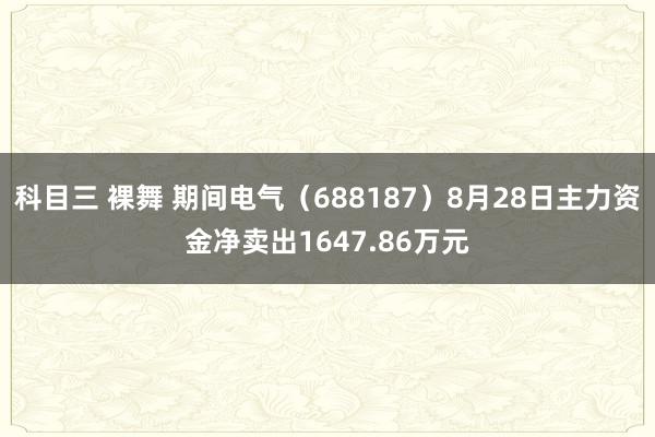 科目三 裸舞 期间电气（688187）8月28日主力资金净卖出1647.86万元