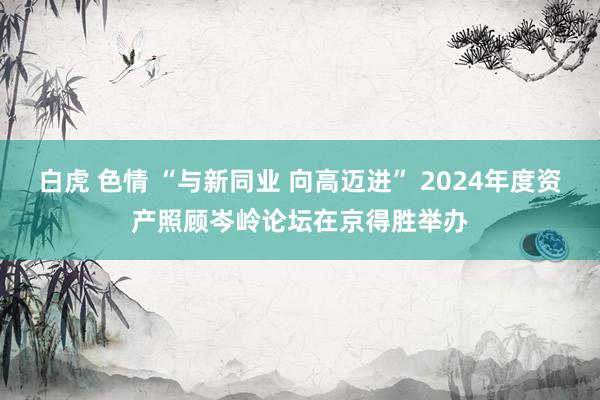 白虎 色情 “与新同业 向高迈进” 2024年度资产照顾岑岭论坛在京得胜举办