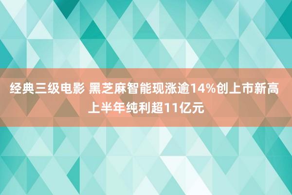 经典三级电影 黑芝麻智能现涨逾14%创上市新高 上半年纯利超11亿元