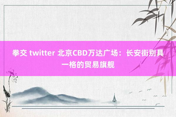 拳交 twitter 北京CBD万达广场：长安街别具一格的贸易旗舰