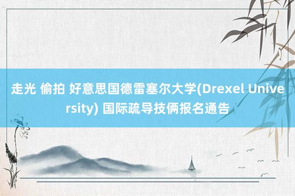 走光 偷拍 好意思国德雷塞尔大学(Drexel University) 国际疏导技俩报名通告