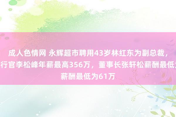 成人色情网 永辉超市聘用43岁林红东为副总裁，首席奉行官李松峰年薪最高356万，董事长张轩松薪酬最低为61万